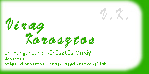 virag korosztos business card