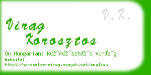 virag korosztos business card